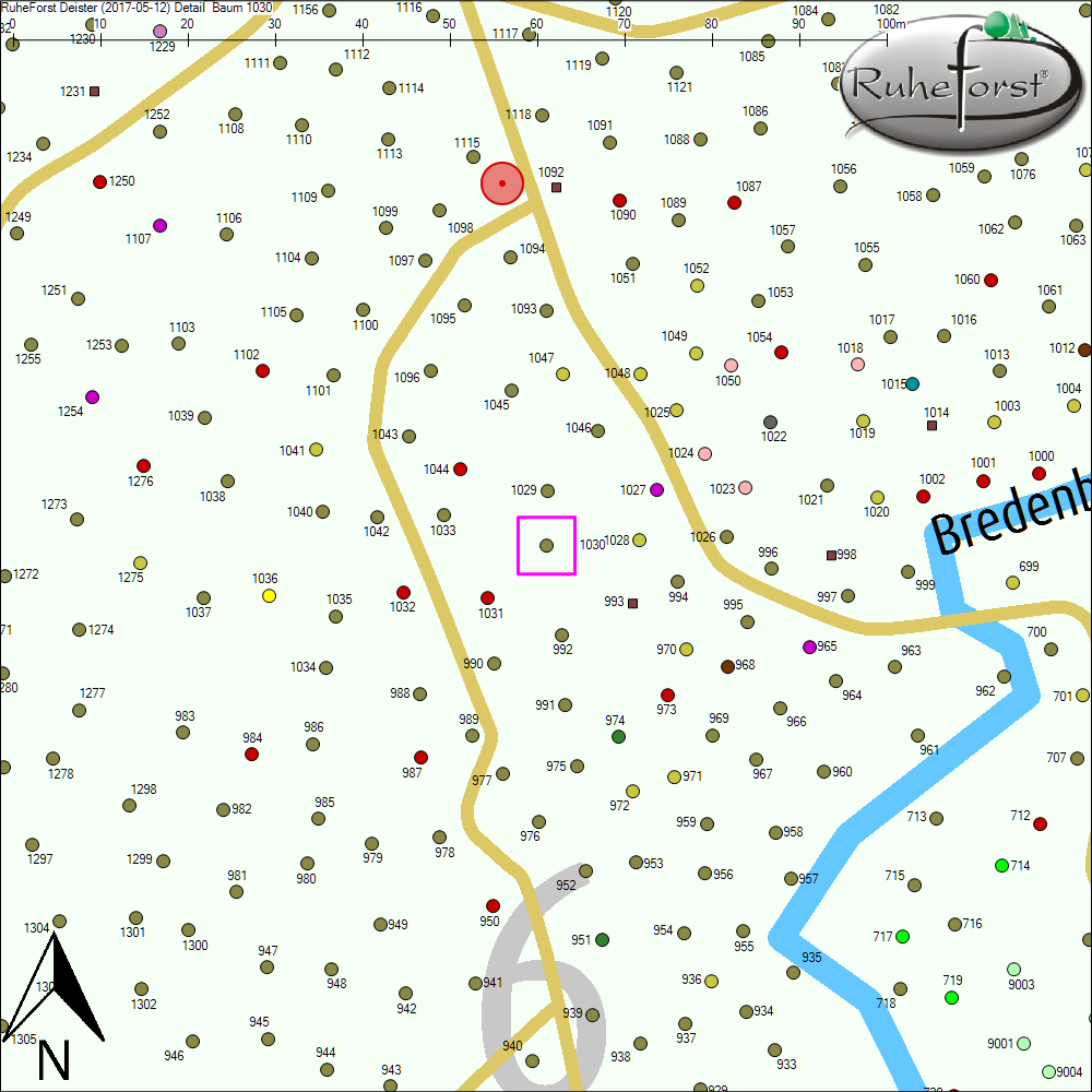 Detailkarte zu Baum 1030