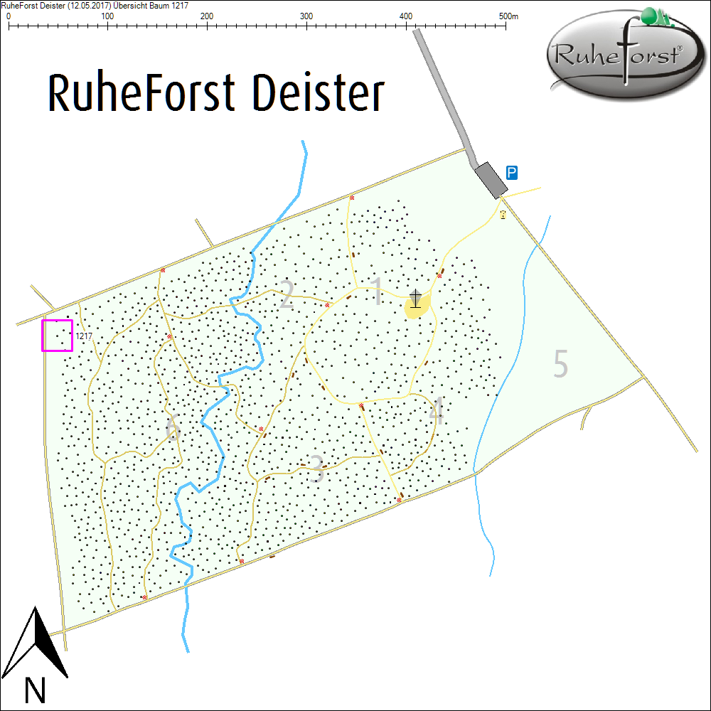 &Uuml;bersichtskarte zu Baum 1217