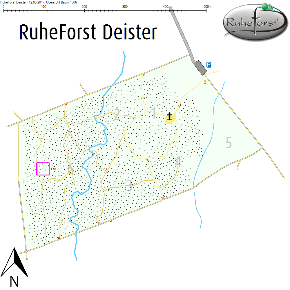 &Uuml;bersichtskarte zu Baum 1306