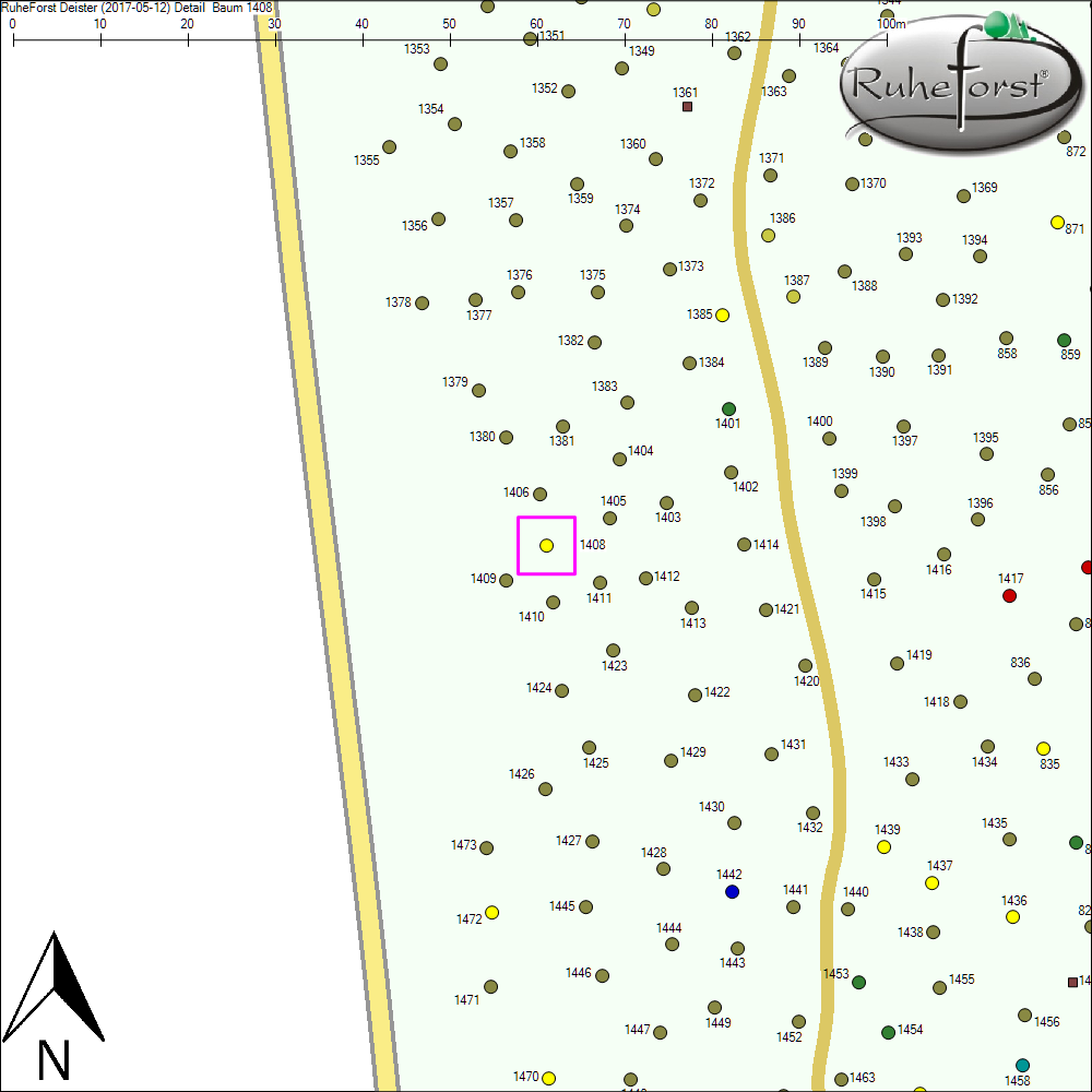 Detailkarte zu Baum 1408