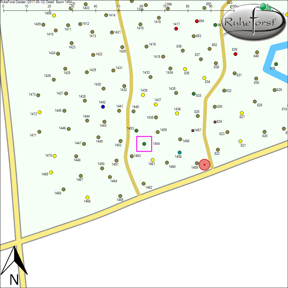Detailkarte zu Baum 1454