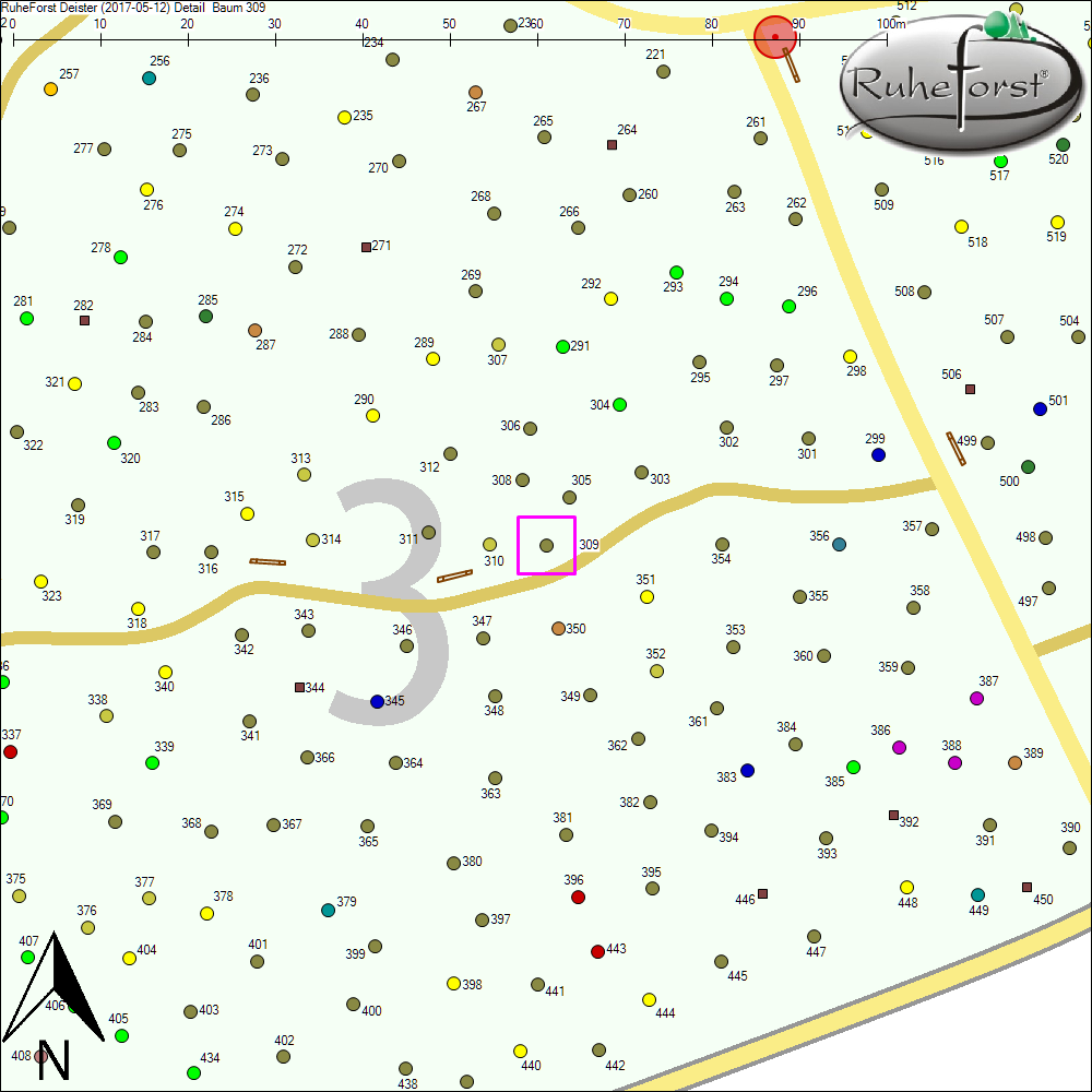 Detailkarte zu Baum 309