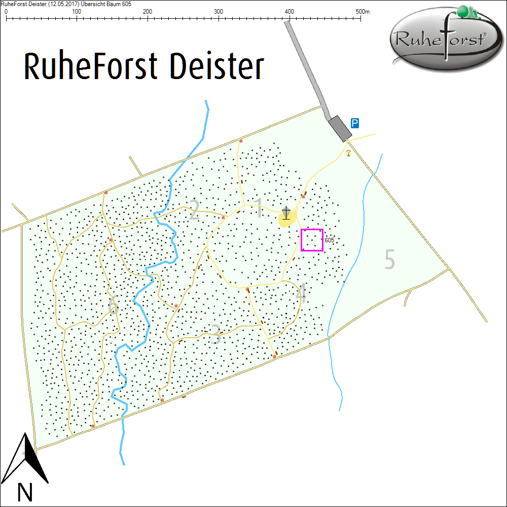 &Uuml;bersichtskarte zu Baum 605