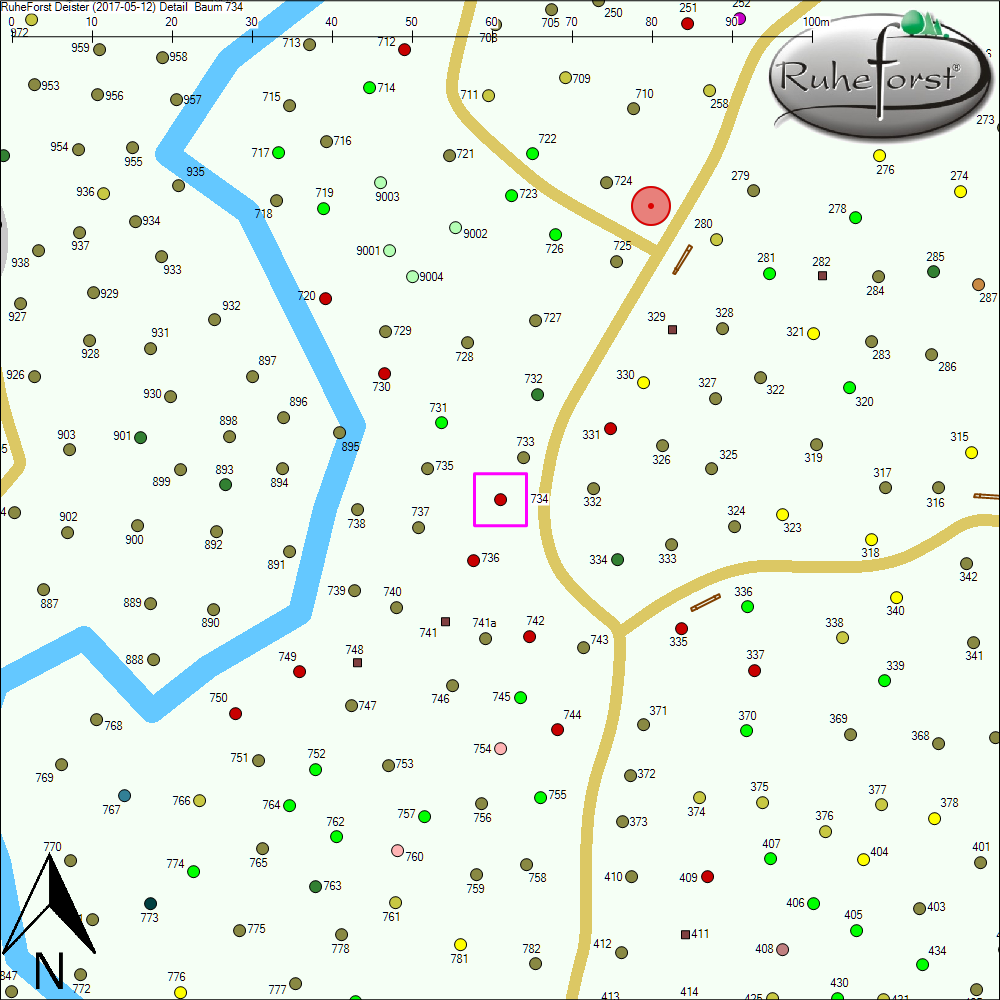 Detailkarte zu Baum 734