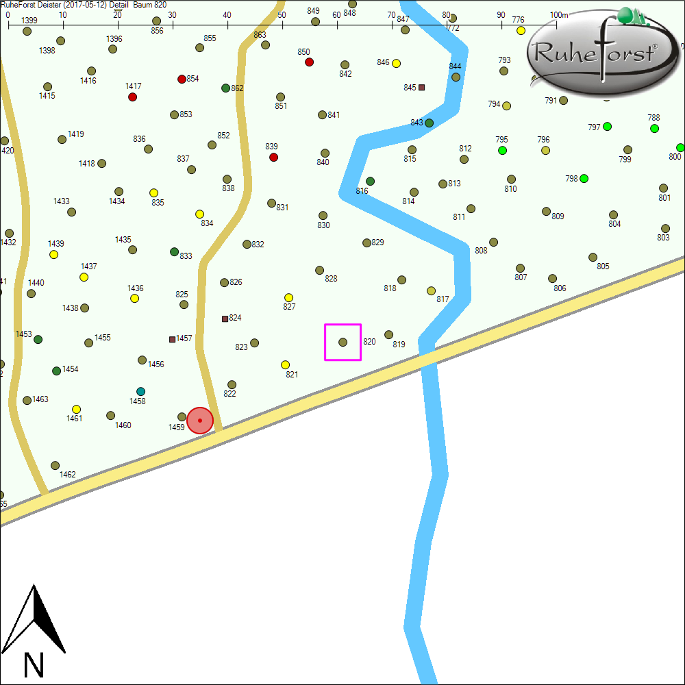 Detailkarte zu Baum 820