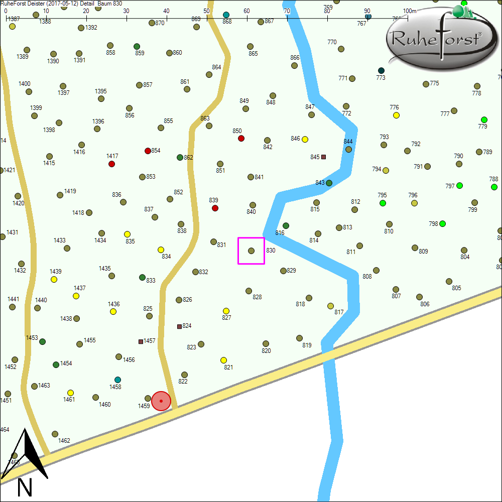 Detailkarte zu Baum 830